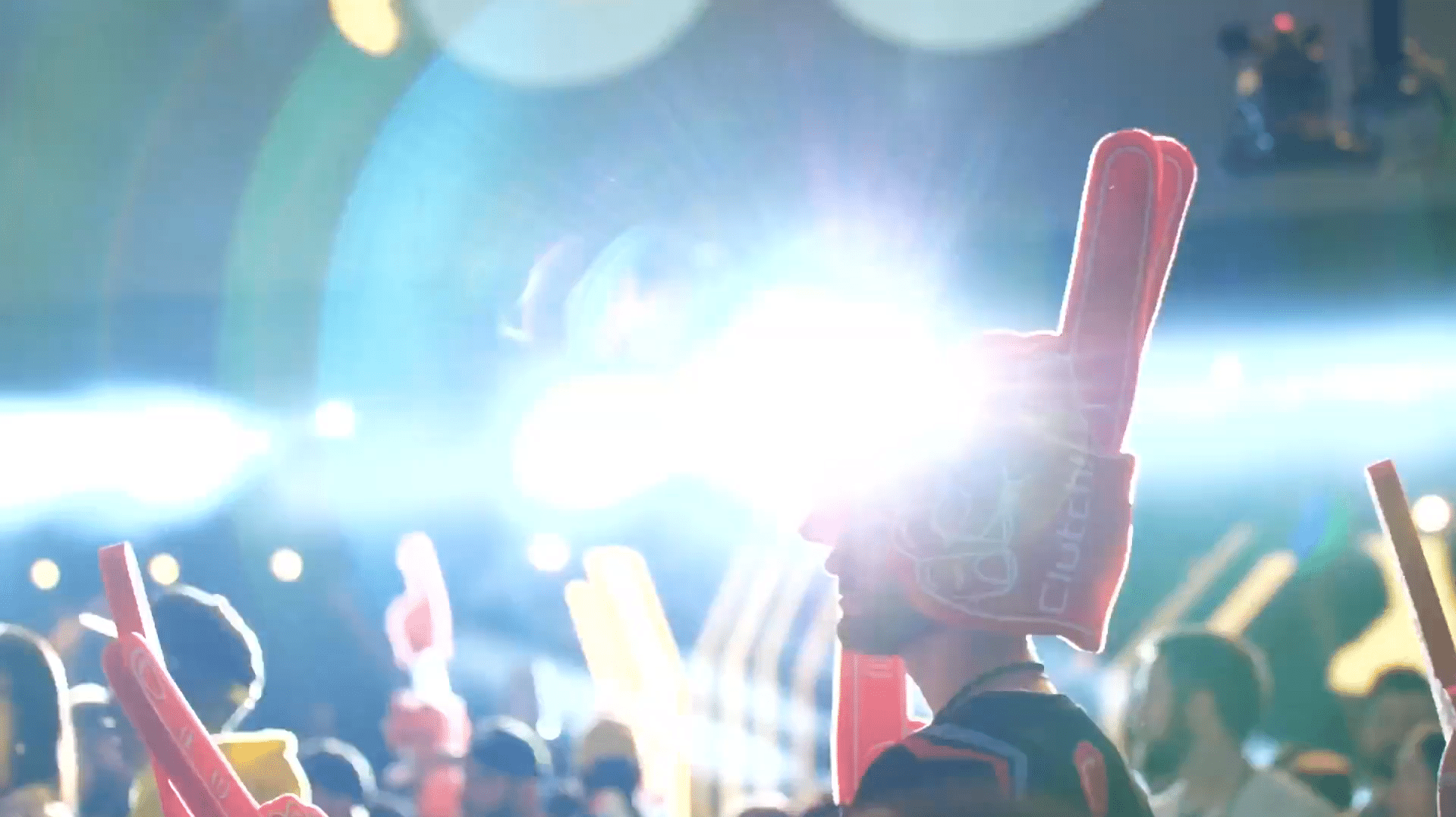 a crowd at a sports event